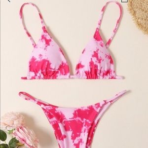 Tie dye thong bathing suit